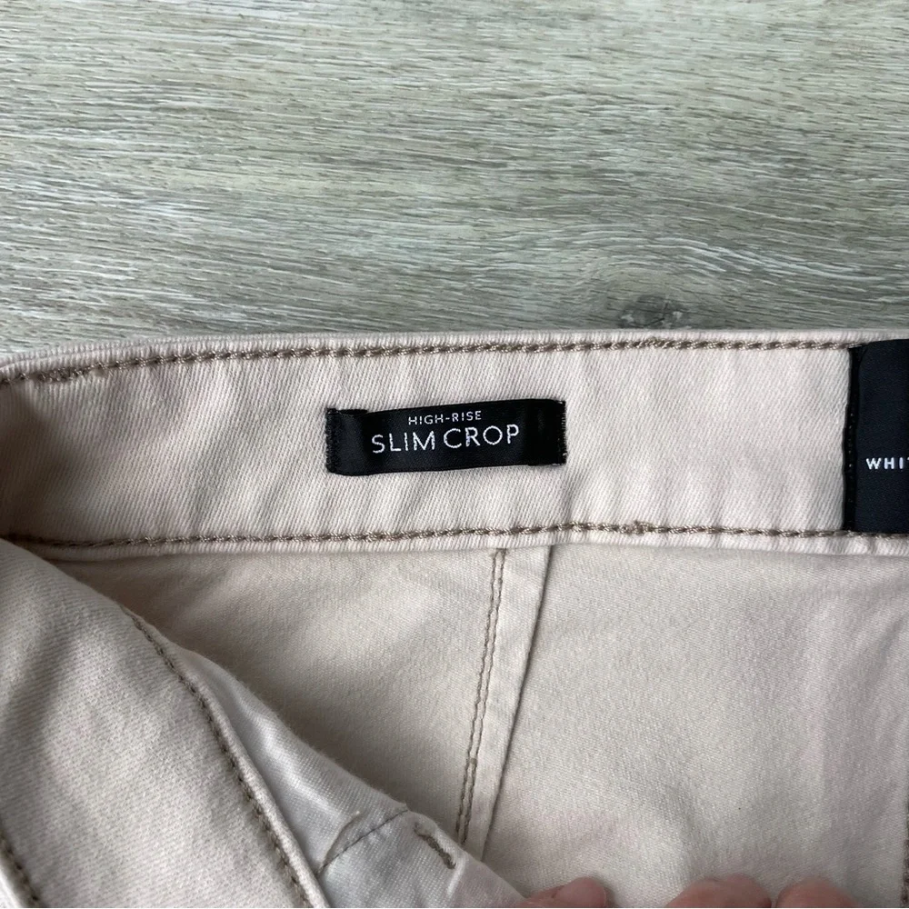 High-Rise Grommet Slim Crop Jean Pants Bone Size 0 WHBM-White House Black Market - Picture 7 of 13